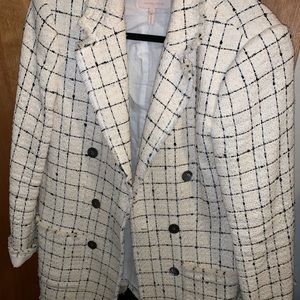 Rebecca Taylor Plaid Tweed Blazer